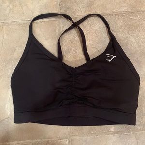 Gymshark Black Ruched Training Sport Bra